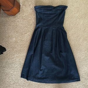 Zara denim strapless dress S